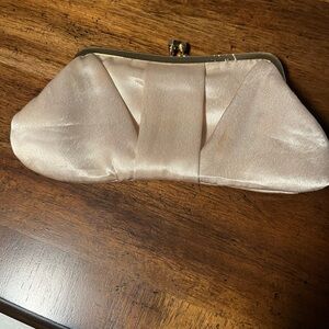 Jessica McClintock Satin Cream Clutch